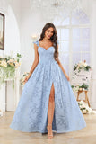 Chiffon Floral Bridesmaid Dresses with Slit Sleeveless Corset Ruffle A Line Long Formal Evening Gowns