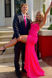 Women's Sequin Mermaid Prom Dresses with Slit Glitter Criss-Cross Long Formal Evening Gowns