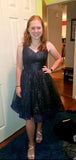 Short Homecoming Dresses Spaghetti Straps V Neck Glitter Tulle Ball Gown Short Prom Graduation Dress for Juniors