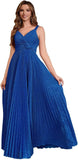 Spaghetti Strap Long Prom Dresses for Women 2026 Ball Gown A Line V-Neck Sparkly Formal Evening Gowns for Wedding
