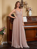 Spaghetti Strap Long Prom Dresses for Women 2026 Ball Gown A Line V-Neck Sparkly Formal Evening Gowns for Wedding