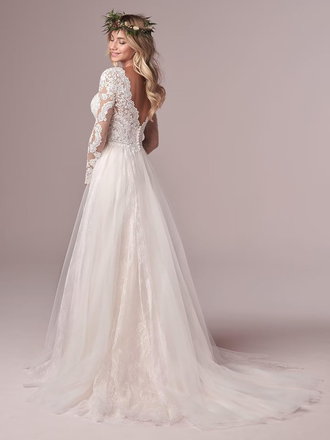 Women's Beach Wedding Dresses for Bride 2025 Long Lace Wedding Bridal Gowns