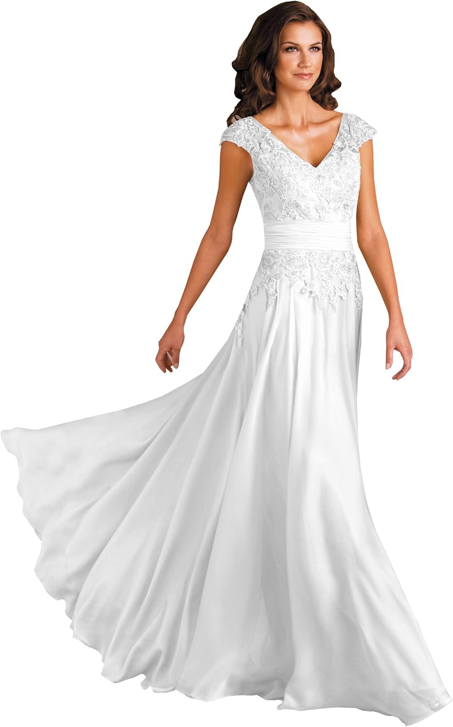 white lace and promises mother of the bride dresses V Neck Sheath Lace Appliques Floor Length Plus Size Ivory Mother of the Bride Dresses with Cape