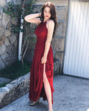 Women's Halter Bridesmaid Dresses Long Chiffon Formal Dresses Evening Party Dress 2026