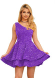 Vestidos de fiesta cortos con lentejuelas brillantes para adolescentes, sexy, con tirantes finos, vestido de fiesta, vestido de cóctel con cuello halter 