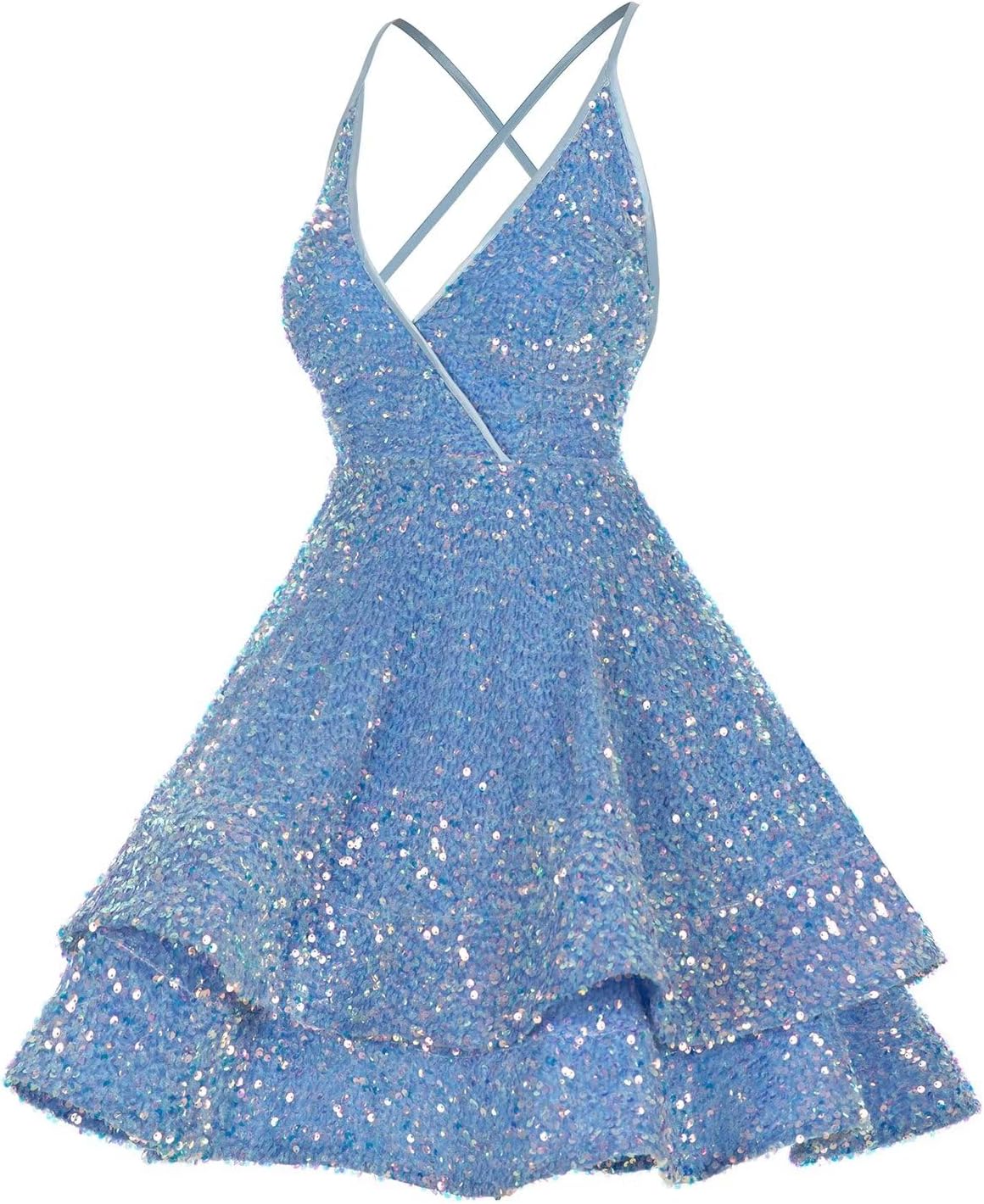 Vestidos de fiesta cortos con lentejuelas brillantes para adolescentes, sexy, con tirantes finos, vestido de fiesta, vestido de cóctel con cuello halter 