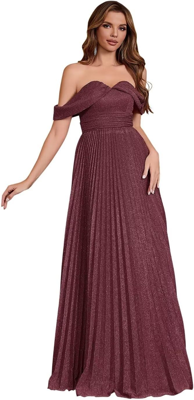 Spaghetti Strap Long Prom Dresses for Women 2026 Ball Gown A Line V-Neck Sparkly Formal Evening Gowns for Wedding