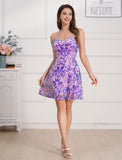 Women's Spaghetti Straps Sparkly Sequins A Line Swing Party Nightclub Dance Mini Dress Above Knee Length