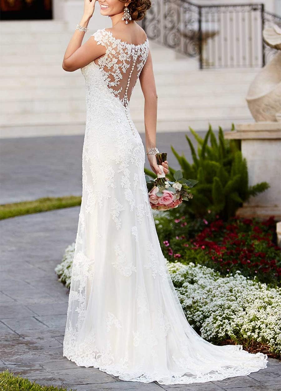 Women's Beach Wedding Dresses for Bride 2025 Long Lace Wedding Bridal Gowns