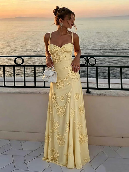 Floral Lace Bridesmaid Dresses for Women Tulle Spaghetti Straps Prom Dress Corset Formal Evening Gown