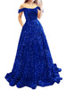 Off Shoulder-royal Blue