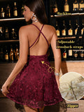 Floral Sequin Dress,Deep V Backless Sexy Mini Dresses for Women,Sparkly Outfits Homecoming Party Gowns