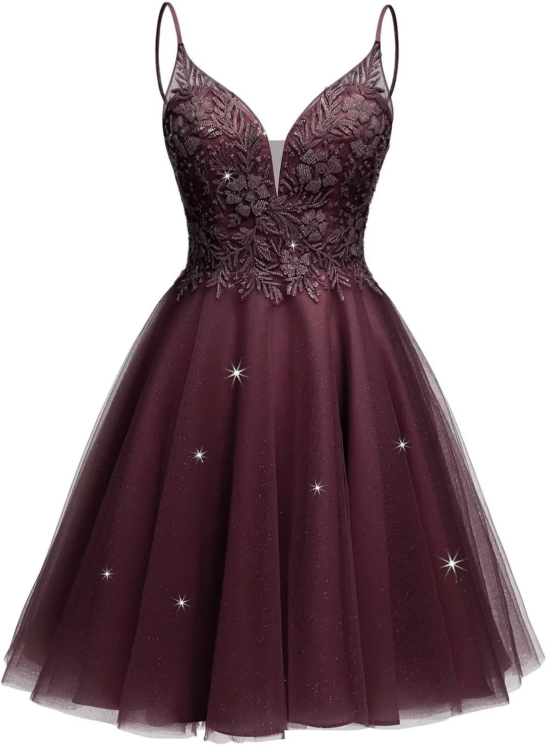 Sparkly Tulle Homecoming Dresses Short Lace Prom Dresses for Teens Mini Cocktail Dress