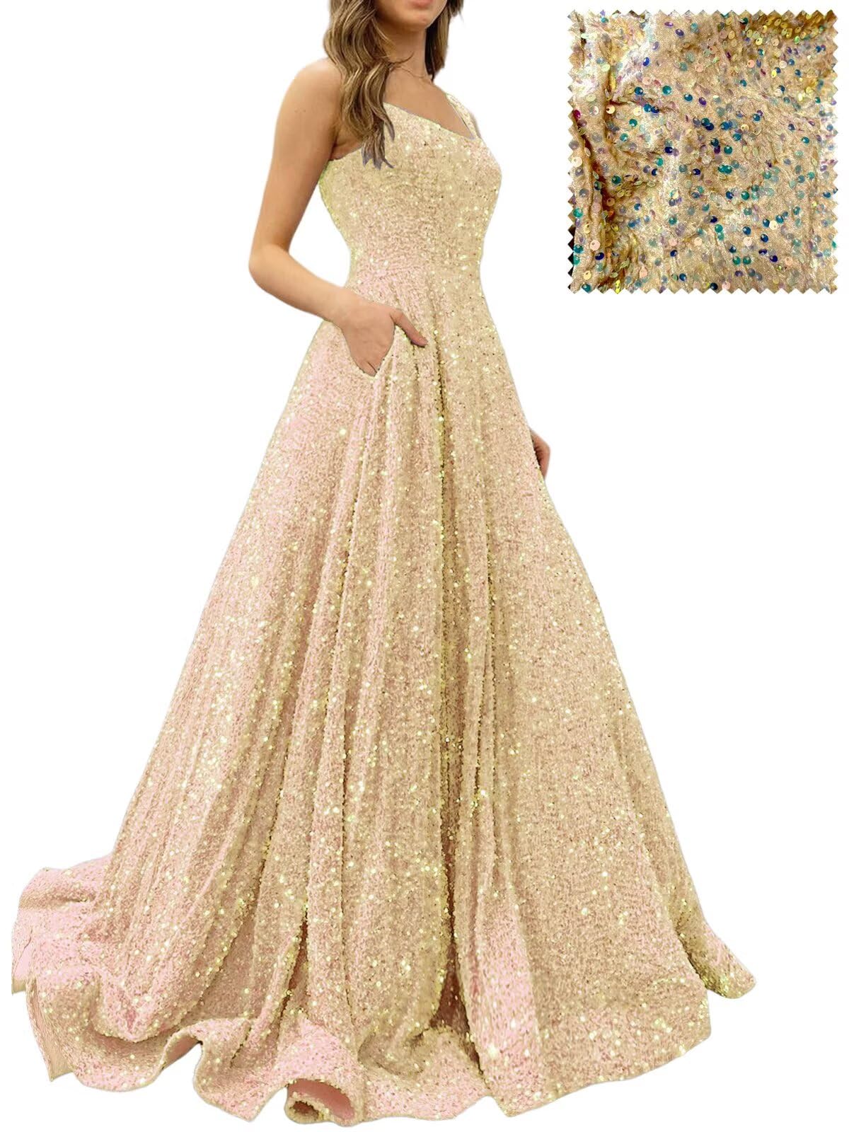 Prom Dresses Long A Line with Pockets Formal Evening Ball Gowns Velvet Velvet Sequins Black Tie Wedding Party Dress