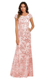 Lace Appliques Scoop Neck Sequin Mother of the Bride Dresses Mermaid Short Sleeve Formal Evening Gowns