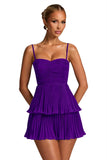 Chiffon Homecoming Dresses for Teens 2026 Spaghetti Straps Short Mini Dress A Line Formal Cocktail Party Prom Dress