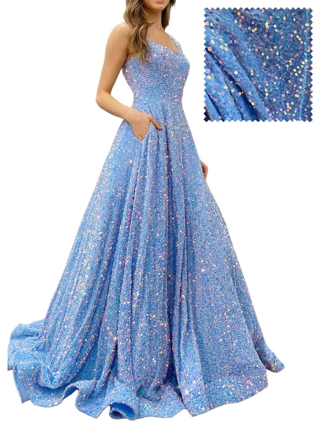 Prom Dresses Long A Line with Pockets Formal Evening Ball Gowns Velvet Velvet Sequins Black Tie Wedding Party Dress