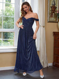 Spaghetti Strap Long Prom Dresses for Women 2026 Ball Gown A Line V-Neck Sparkly Formal Evening Gowns for Wedding