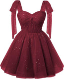 Sparkly Strarry Tulle Homecoming Dresses for Teens 2027 A Line Short Cocktail Party Gowns