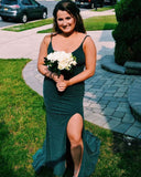 Women's Prom Dress Long High Slit Mermaid Formal Evening Gown for Wedding