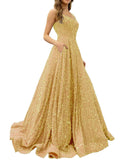 Prom Dresses Long A Line with Pockets Formal Evening Ball Gowns Velvet Velvet Sequins Black Tie Wedding Party Dress
