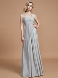 A-Line/Princess Sweetheart Sleeveless Ruched Floor-Length Chiffon Bridesmaid Dresses Evening Prom Dress