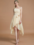 A-Line/Princess One-Shoulder Sleeveless Layers Asymmetrical Chiffon Bridesmaid Dresses Prom Dress
