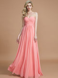 A-Line/Princess Sweetheart Sleeveless Floor-Length Chiffon Bridesmaid Dresses Evening Prom Dress