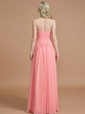A-Line/Princess Sweetheart Sleeveless Floor-Length Chiffon Bridesmaid Dresses Evening Prom Dress