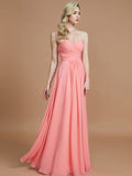 A-Line/Princess Sweetheart Sleeveless Floor-Length Chiffon Bridesmaid Dresses Evening Prom Dress