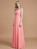 A-Line/Princess Sweetheart Sleeveless Floor-Length Chiffon Bridesmaid Dresses Evening Prom Dress