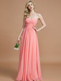 A-Line/Princess Sweetheart Sleeveless Floor-Length Chiffon Bridesmaid Dresses Evening Prom Dress