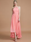 A-Linie/Princess-Linie Neckholder Asymmetrisch Ärmellos Chiffon Brautjungfernkleider Abendkleid
