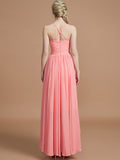 A-Linie/Princess-Linie Neckholder Asymmetrisch Ärmellos Chiffon Brautjungfernkleider Abendkleid