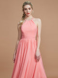 A-Linie/Princess-Linie Neckholder Asymmetrisch Ärmellos Chiffon Brautjungfernkleider Abendkleid