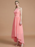 A-Linie/Princess-Linie Neckholder Asymmetrisch Ärmellos Chiffon Brautjungfernkleider Abendkleid