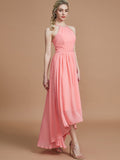 A-Linie/Princess-Linie Neckholder Asymmetrisch Ärmellos Chiffon Brautjungfernkleider Abendkleid