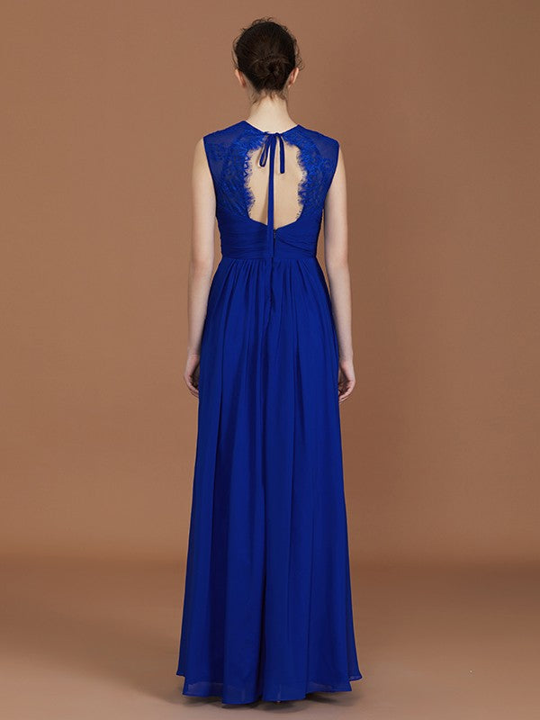 A-Line/Princess Sweetheart Sleeveless Ruffles Floor-Length Chiffon Bridesmaid Dresses Evening Prom Dress