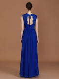 A-Line/Princess Sweetheart Sleeveless Ruffles Floor-Length Chiffon Bridesmaid Dresses Evening Prom Dress