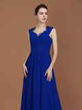 A-Line/Princess Sweetheart Sleeveless Ruffles Floor-Length Chiffon Bridesmaid Dresses Evening Prom Dress