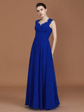 A-Line/Princess Sweetheart Sleeveless Ruffles Floor-Length Chiffon Bridesmaid Dresses Evening Prom Dress