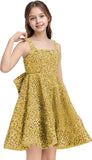 Sequins Flower Girl Dresses Short - Square Neck Princess Pageant Dress Kids A Line Communion Formal Party Gown