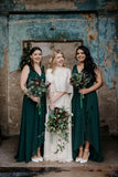 Women’s Long Bridesmaid Dresses Sleeveless V-Neck Formal Wedding Guest Chiffon Prom Gowns for Teens