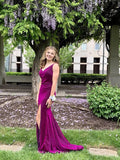 Women's Prom Dress Long High Slit Mermaid Formal Evening Gown for Wedding