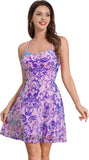 Women's Spaghetti Straps Sparkly Sequins A Line Swing Party Nightclub Dance Mini Dress Above Knee Length