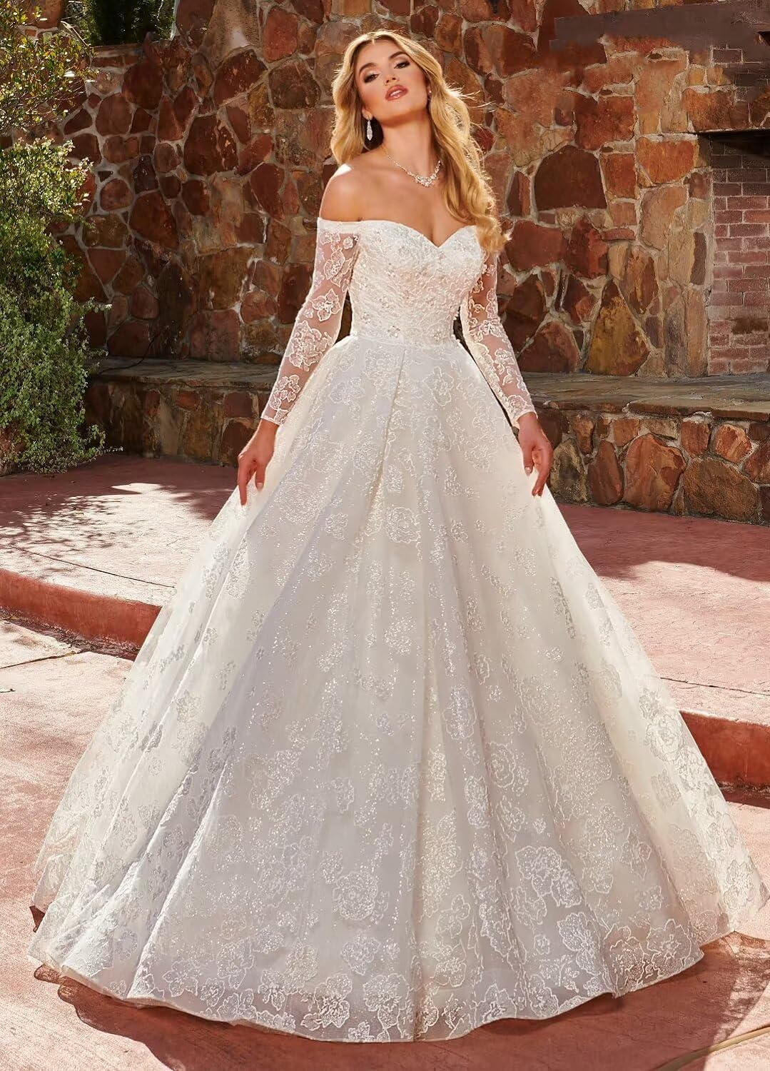 Women's Beach Wedding Dresses for Bride 2025 Long Lace Wedding Bridal Gowns