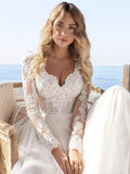 Women's Beach Wedding Dresses for Bride 2025 Long Lace Wedding Bridal Gowns