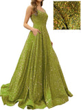 Prom Dresses Long A Line with Pockets Formal Evening Ball Gowns Velvet Velvet Sequins Black Tie Wedding Party Dress