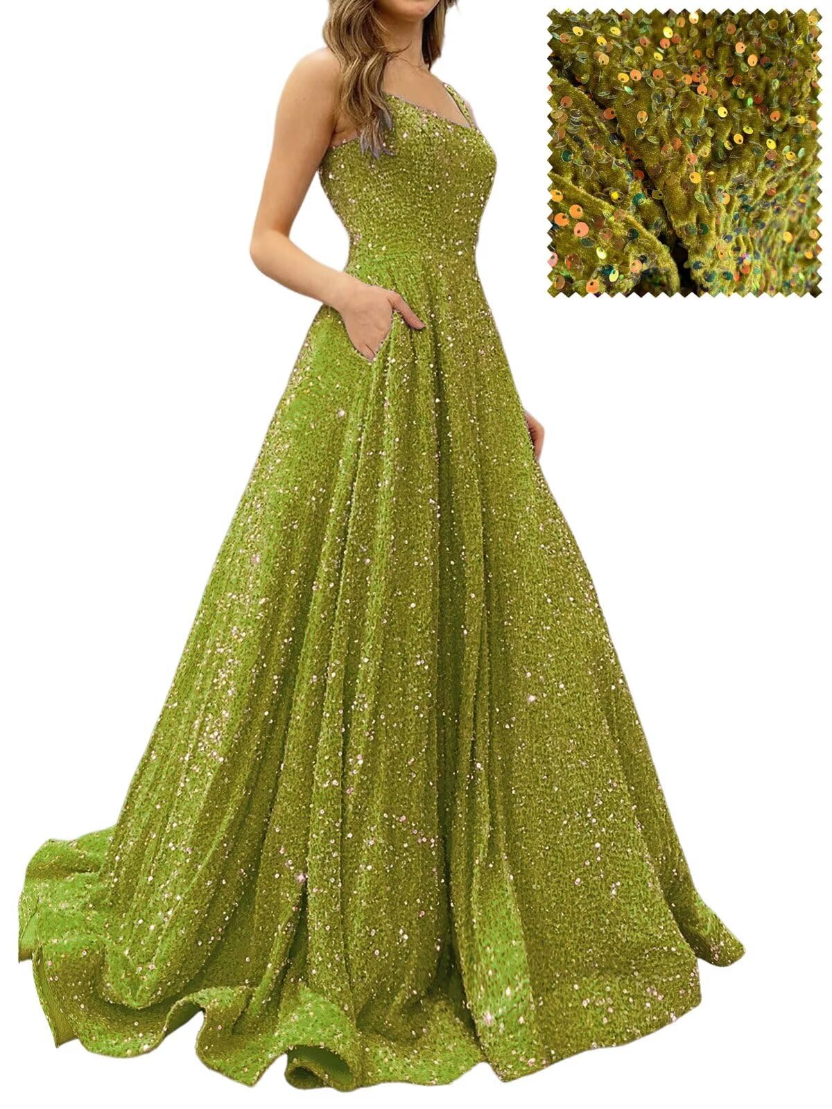Prom Dresses Long A Line with Pockets Formal Evening Ball Gowns Velvet Velvet Sequins Black Tie Wedding Party Dress