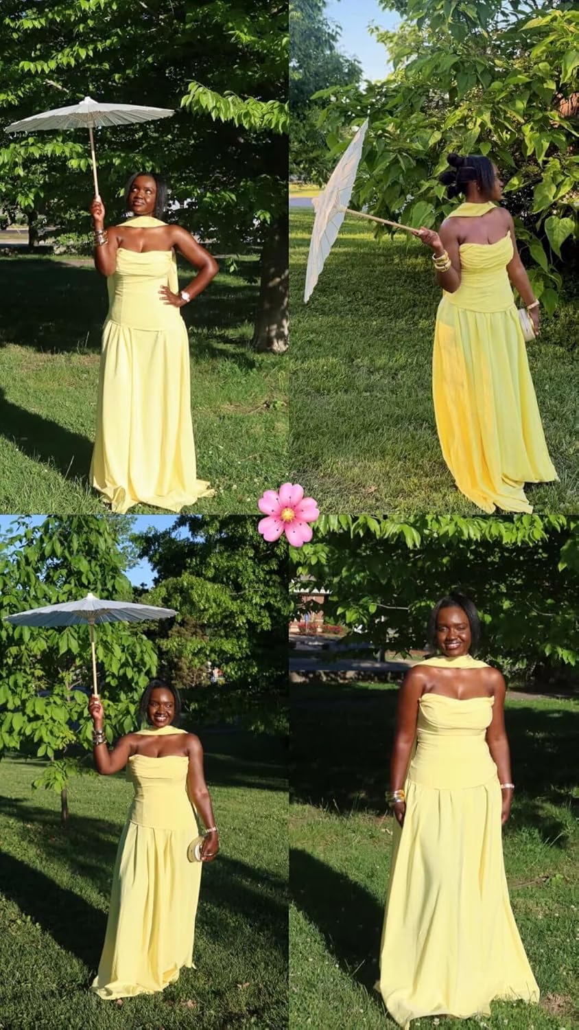 Kingbridal Strapless Bridesmaid Dresses with Scarf 2026 Long A-line Prom Formal Dress
